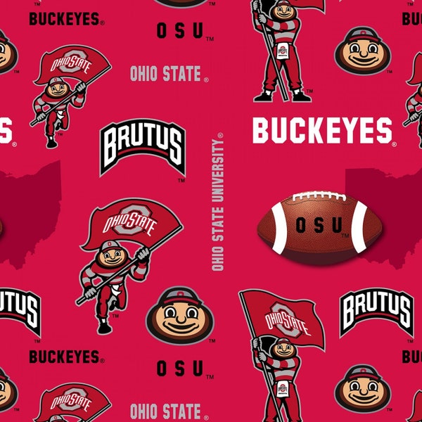 Sykel - College Prints - OHS-1242 - Ohio State - Minky - Soft - Cuddly - College - Sports - Football - NCAA - OSU - One More Yard