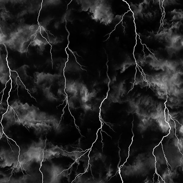 Timeless Treasures - Wicked - CD2768 - Lightening Storm on a Dark Sky - Accent - Blender - Fall - Halloween - Storm - Lightening - Sky