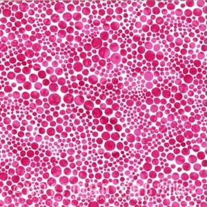 Hoffman - Carnation - M7600-219 - Circles - Bubbles - Dots - Pink - White - Hot Pink - One More Yard