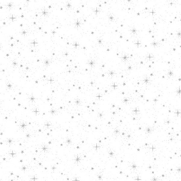 Hoffman - Sparkle and Fade - U5001-3S - Sky - Stars  - Silver - Metallic - White - Accent - Blender - One More Yard