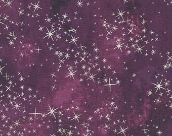 Robert Kaufman - Sugar Plum Metallic - AYCM-15900-24 - McKenna Ryan - Plum - Holiday - Winter - Stars - Metallic - One More Yard