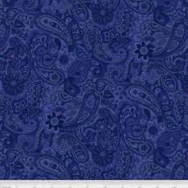 P&B Textiles - Bella Suede - BLW2-4012- Tonal Print - 108" Wide - Wide Width - Blue - Floral - Paisley - One More Yard