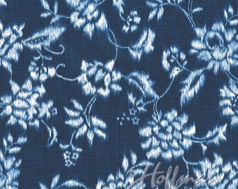 Hoffman - Indigo Summer - P4330-19-Navy - Floral - Navy - White - Flowers - One More Yard