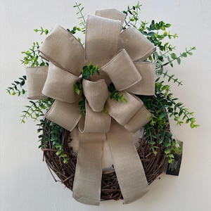 Farmhouse Everyday Wreath, Neutral Wreath, Greenery Wreath, Handcrafted Front Door, Minimalist Door Wreath,  Rustic Wreath, Year Round Door