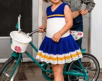 Handmade Crochet Baby Cheerleader Dress | Custom Team Colors | Game Day Outfit | Football Baby Dress | Made to Order | Baby Gift