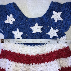 Patriotic 4th of July All American Girl Crocheted Baby Dress Pattern, Crochet Pattern image 3