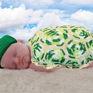 Gehaakte schildpad baby foto prop patroon pdf, pasgeboren kostuum shell ontwerp, gemakkelijk te volgen baby outfit tutorial voor directe download