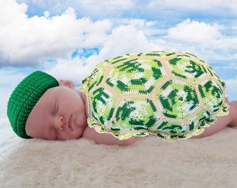 Turtle Photo Prop Pattern, Baby Newborn Costume Pattern, Crochet Baby Outfit Pattern, Crochet Turtle Baby Costume Pattern