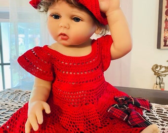 Lil' Ms Scarlet Crochet Baby Dress