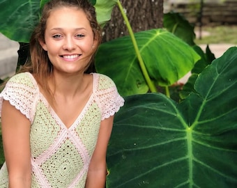 PDF Pattern: Granny Square Blouse (Your Color Choice) PDF Crochet Pattern | Women's Summer Top