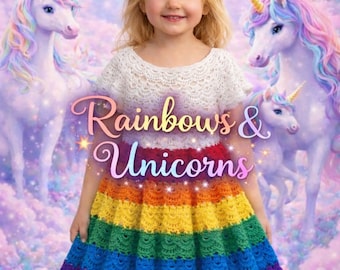 Rainbow Baby Girl Crochet Dress Pattern, 12-24 Months, LGBTQ Pride Inspired (PDF Download)
