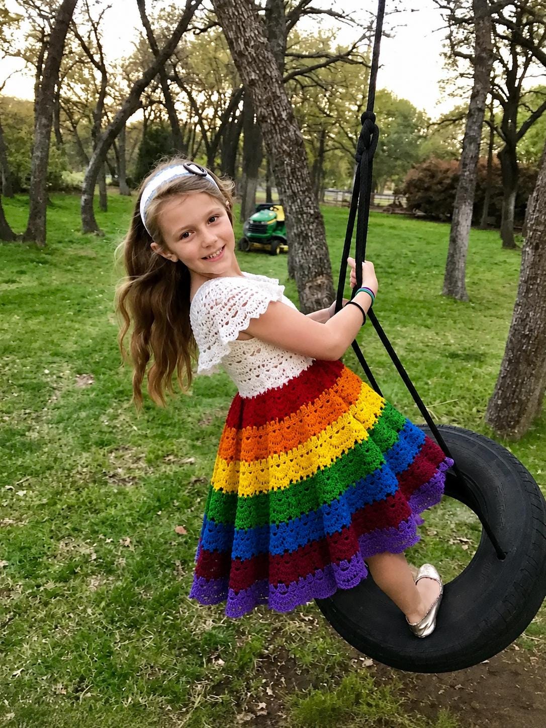40 Rainbow Crochet Patterns to Brighten Home Decor, Gifts, and Everyday Accessories 30 Pattern: Rainbow Baby Girl Crochet Dress