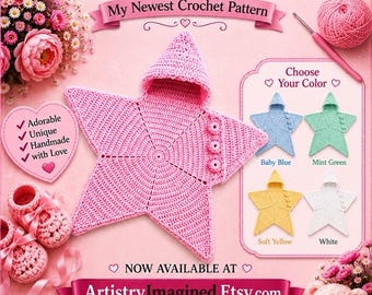 PDF Pattern: Crochet Star Baby Pattern – Baby Star Wrap (Digital Download)