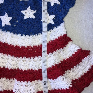 Patriotic 4th of July All American Girl Crocheted Baby Dress Pattern, Crochet Pattern image 4