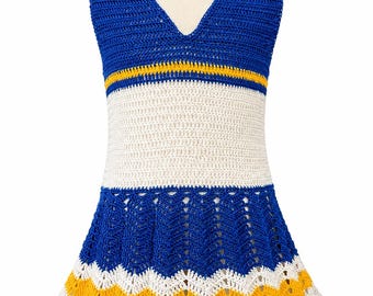 PDF Pattern: Crochet Cheerleader Dress | Baby Cheer Uniform | Team Color Crochet Dress | Football, School & Sports Theme | Instant Download
