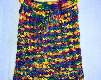 Variegated Baby Dress Crochet Pattern with Tassels