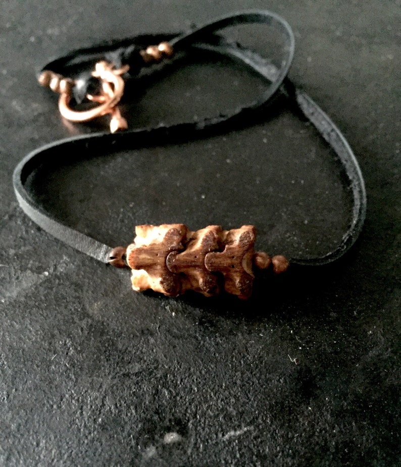 Childs snake vertebrae necklace, boys snake necklace, girls snake necklace, kids snake necklace, kids snake jewelry, childs snake vertebrea image 1