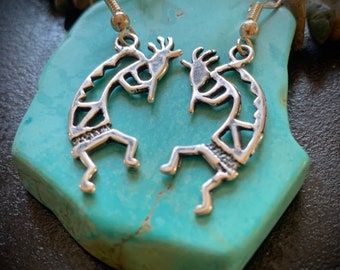 Silver Kokopelli earrings