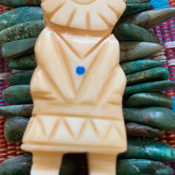 Kachina pendent made from buffalo bone, Sun face kachina, dawa, hand carved sun face kachina charm, sun face kachina amulet, kachina charm,