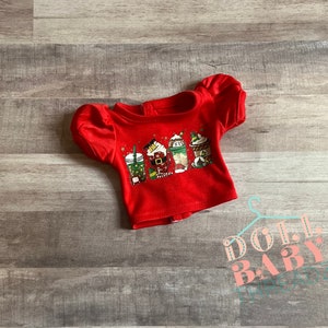 18 inch Christmas coffee doll shirt, sublimation doll shirt, coffee doll t shirt, christmas shirt, 18 inch dolls