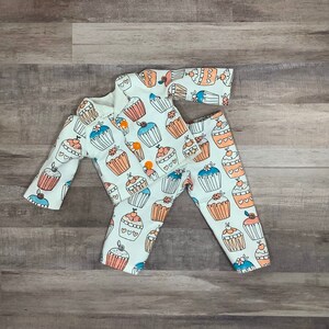 Handmade 18 Inch Doll Fleece Cupcake Pajamas, 18 Inch Doll Soft Fleece Doll Pajamas, Cupcake Doll Pajama Set, Comfy Doll Pajamas,