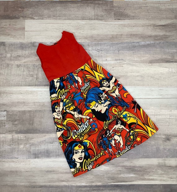 Handmade 18 Inch Doll Wonder Woman Maxi Dress, 18 Inch Doll Maxi Dress, 18 Inch Doll Dress, Wonder Woman Doll Dress, Superhero Doll Dress
