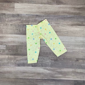 18 Inch Yellow Starry Fleece Doll Pants, One of a Kind Doll Pants, 18 Inch Doll Pajama Pants, Soft Doll Pants