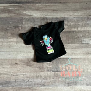 18 inch Pretty Cross doll shirt, sublimation doll shirt, church doll t shirt, 18 inch dolls