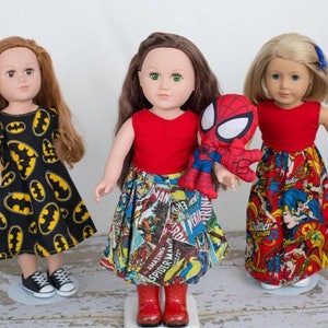 Handmade 18 Inch Doll Wonder Woman Maxi Dress, 18 Inch Doll Maxi Dress, 18 Inch Doll Dress, Wonder Woman Doll Dress, Superhero Doll Dress image 7
