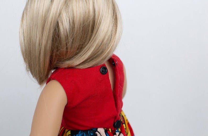 Handmade 18 Inch Doll Wonder Woman Maxi Dress, 18 Inch Doll Maxi Dress, 18 Inch Doll Dress, Wonder Woman Doll Dress, Superhero Doll Dress image 6
