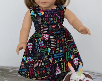 Happy Birthday 18 "Doll Dress, 18 Inch Doll Birthday Girl Jurk, Mooie 18 Inch Doll Dress, Celebration Doll Dress