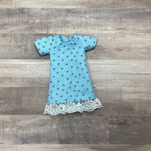 14.5” Doll Star Nightgown,  Wellie Wisher Nightgown, Doll Sleep Dress, Glitter Girl Nightgown