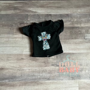 18 inch Pretty Cross doll shirt, sublimation doll shirt, church doll t shirt, 18 inch dolls