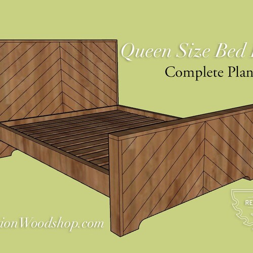 Queen Size Headboard & Bedframe Woodworking Plans Etsy