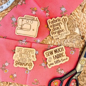 Sewing Themed Magnet Set of 4, Quilting Magnets, Gift for Sewist, Sewing Gifts