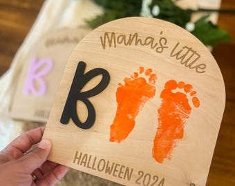 Halloween Footprint Keepsake Sign, Halloween DIY Craft