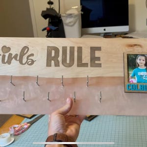 Custom Running Medal Display, Sports Medal Holder, Wood and Epoxy Medal Display with Engraving, Gift for Runners, Bib Holder, Sports Gift