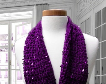 Purple Scarf, Purple Cowl, Purple Infinity Scarf, Women's Scarf, Women's Purple Scarf, Purple Neck Warmer