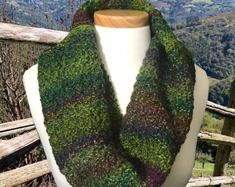 Multicolored Cowl, Green Cowl, Green Infinity Scarf, Green Neck Warmer, Green Scarf