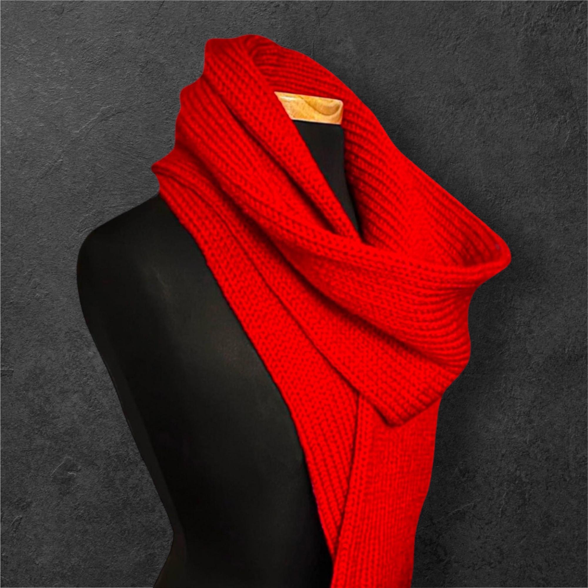 Long Scarf, Knitted Scarf, Red Scarf, Scarlet Scarf, Unisex Long Scarf, Knitted Scarf, Red Scarf, Scarlet Scarf, Unisex