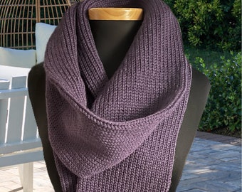 Long Scarf, Knitted Scarf, Purple Scarf, Unisex Scarf, Men’s Scarf, Women’s Scarf, Autumn Scarf, Winter Scarf, Christmas Scarf