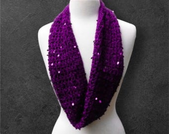 Purple Scarf, Purple Cowl, Purple Infinity Scarf, Women's Scarf, Women's Purple Scarf, Purple Neck Warmer