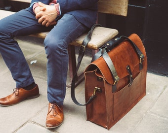 Large Leather Tote Bag, Men's Leather Duffel, Handmade Weekender Bag, Travel Overnight bag, Daytripper, Handbag, Holdall, Men's Fashion, Hip