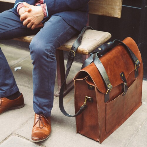 Large Leather Tote Bag Men's Leather Duffel Handmade - Etsy