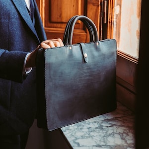 Leather Laptop Bag Leather Briefcase Slim Leather Attache