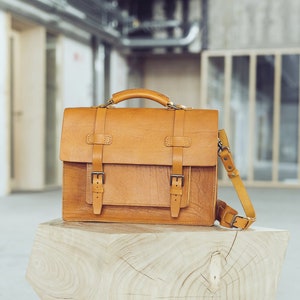 Messenger Bag 15&quot; Laptop Bag Work Bag Leather Laptop Bag Classic Brown Messenger Bag Convertible Backpack Leather Crossbody Leather Bag