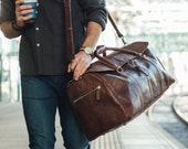 Duffle Leather Bag Men s Leather Travel Holdall Luggage Carry All Holdall Leather Luggage Carry on Bag Vegetable Full Grain Tanned Suitcase Etsy