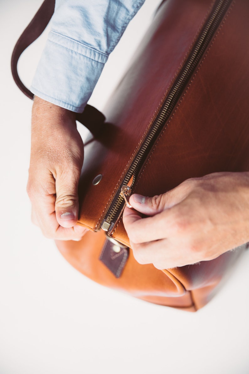 Leather Duffle Bag Weekender Bag Flight Carry on Leather Etsy UK