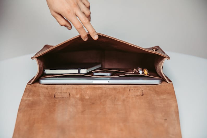 Men's Messenger Bag 15 Leather Briefcase - Etsy