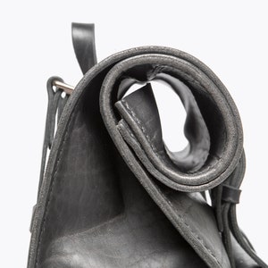 Leather Rucksack Black Backpack Cosmopolitan SALE Fashion Handmade Backpack Unissex Bag Classic Backpack Travel Bag Rolltop Backpack image 7